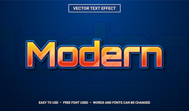 Efecto de texto vectorial editable moderno