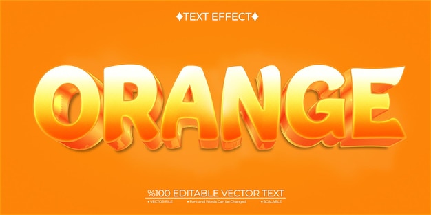 Efecto de texto vectorial editable naranja de dibujos animados