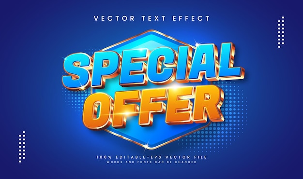 Efecto de texto vectorial editable de oferta especial adecuado para las necesidades de promoción de productos o comercialización