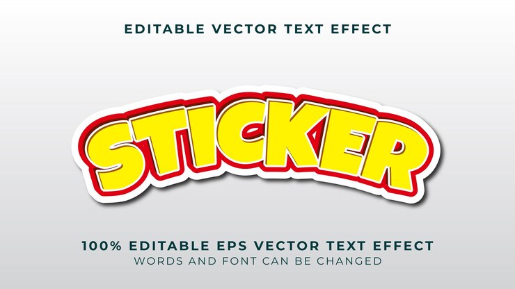 Vector efecto de texto vectorial editable para pegatinas bonitas