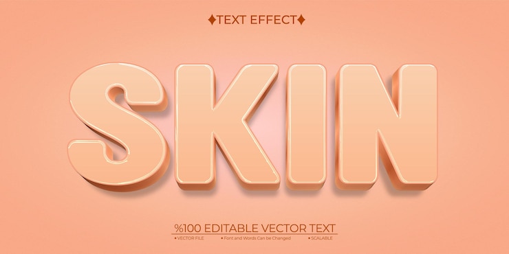 Vector efecto de texto vectorial editable de piel suave