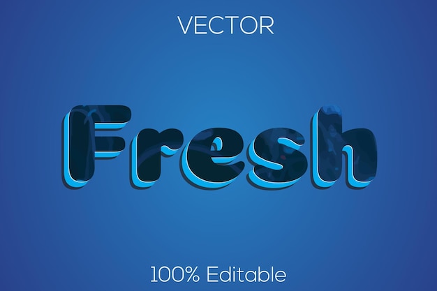 Efecto de texto vectorial editable premium fresco