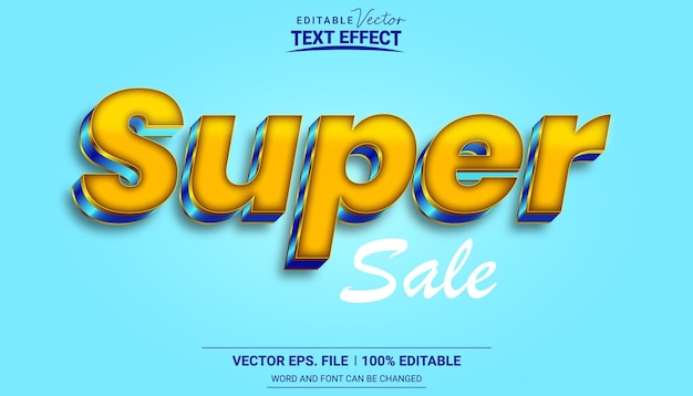 Efecto de texto vectorial editable de super venta