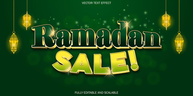 Vector efecto de texto vectorial editable tema de venta de ramadán