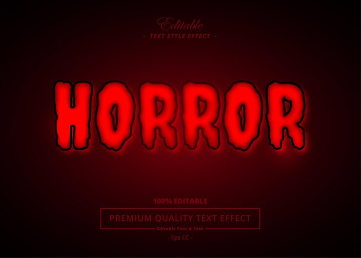 Vector efecto de texto vectorial editable de terror