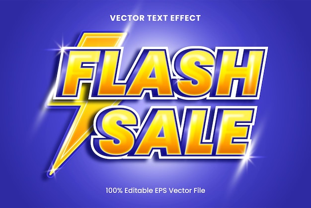 Efecto de texto vectorial editable de venta flash