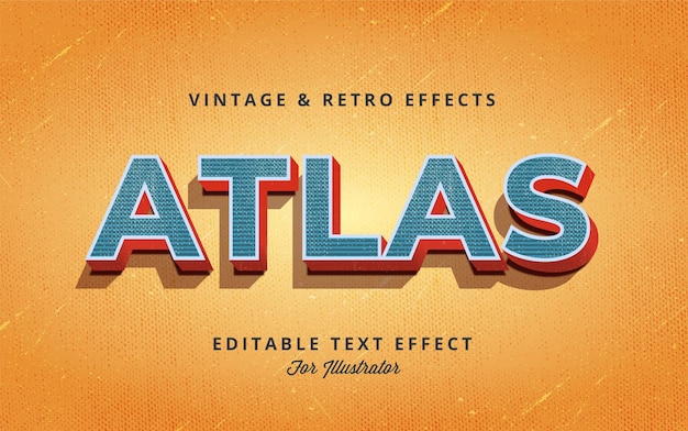 Efecto de texto vectorial editable vintage para Illustrator