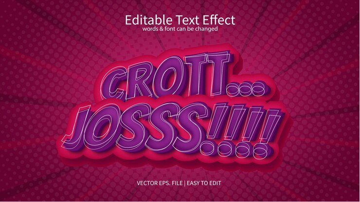 Vector efecto de texto vectorial editable