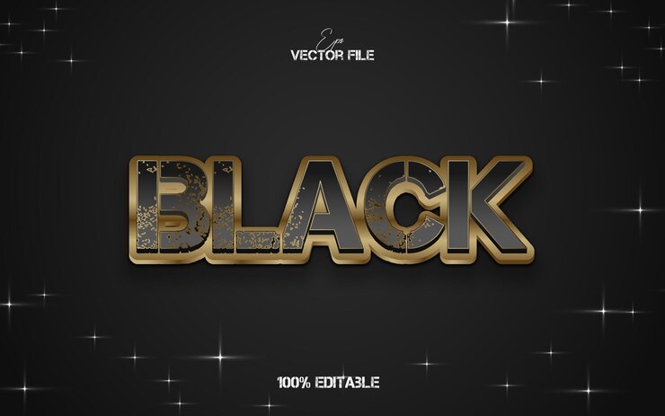 Efecto de texto vectorial de Eps negro