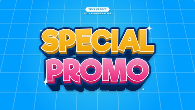 Efecto de texto vectorial de estilo 3D promocional especial para la venta de pancartas y carteles