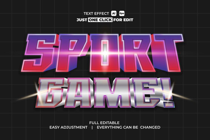Vector efecto de texto vectorial de evento deportivo editable