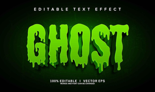 efecto de texto vectorial fantasma con diseño de estilo moderno