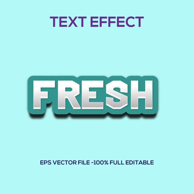 Efecto de texto vectorial fresco editable
