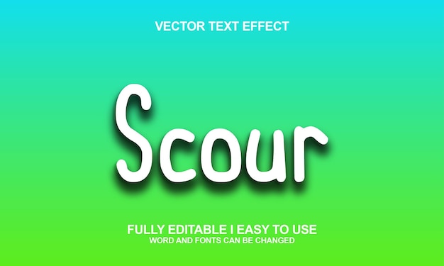 Efecto de texto vectorial de fuente editable