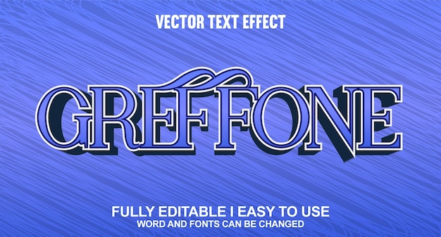 Efecto de texto vectorial de fuente totalmente editable de Greffone