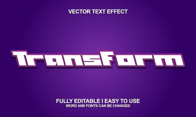 Efecto de texto vectorial de fuente transformable