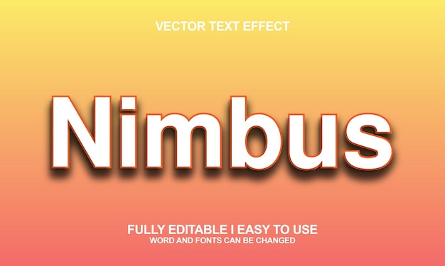 Efecto de texto vectorial de fuentes editables de Nimbus