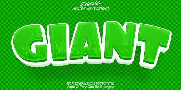Efecto de texto vectorial gigante verde Editable Alfabeto enorme
