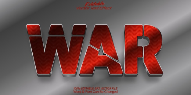 Efecto de texto vectorial de guerra Editable Alfabeto Batalla Soldado del ejército