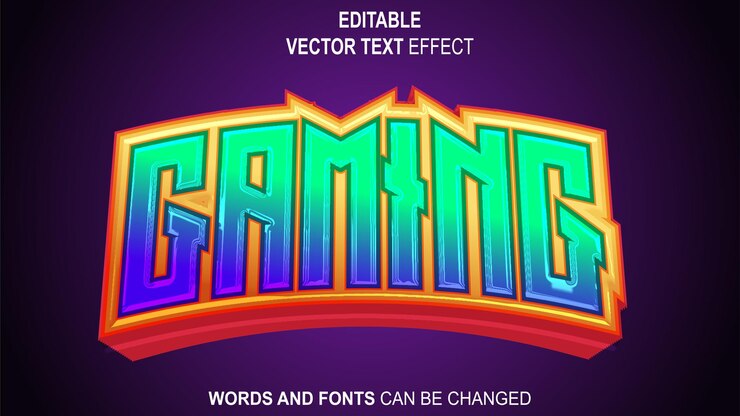 Vector efecto de texto vectorial de juego editable