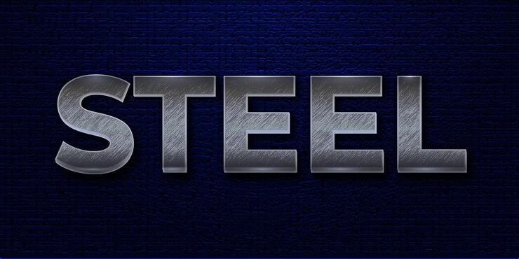 Vector efecto de texto vectorial libre de acero y plata estilo de texto caliente editable