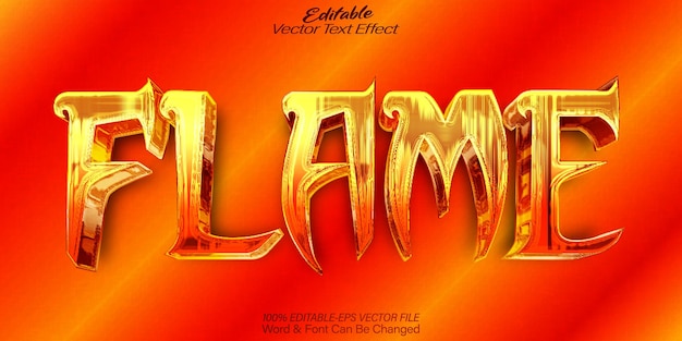Efecto de texto vectorial de llama Alfabeto editable Llama caliente Quema fuego Calor