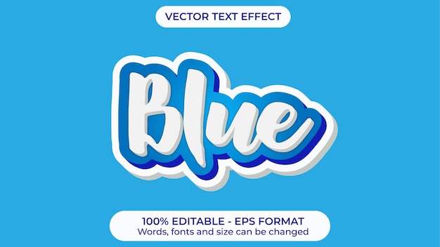 Efecto de texto vectorial moderno azul