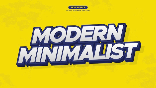 Efecto de texto vectorial moderno, fresco y minimalista con texto en color blanco y azul Texto totalmente editable