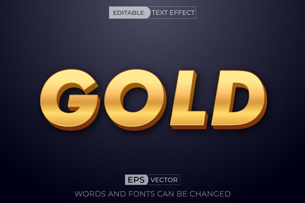 efecto de texto vectorial de oro editable