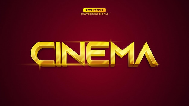 Efecto de texto vectorial de oro elegante para películas y cine