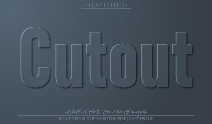 Vector efecto de texto vectorial de recorte editable alfabeto papel papercut papercraft
