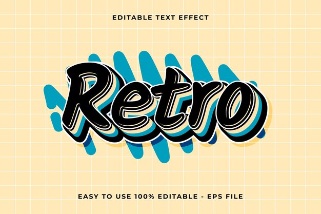 efecto de texto vectorial retro 3d editable efecto de texto de estilo de moda