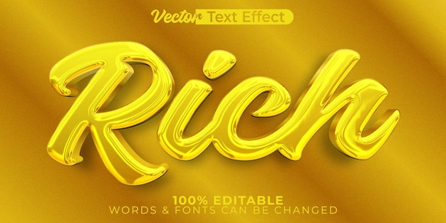 Vector efecto de texto vectorial rico alfabeto editable negocios dinero finanzas