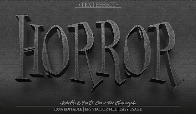 Efecto De Texto Vectorial Terror Alfabeto Editable Fantasma Maligno Oscuro Rojo