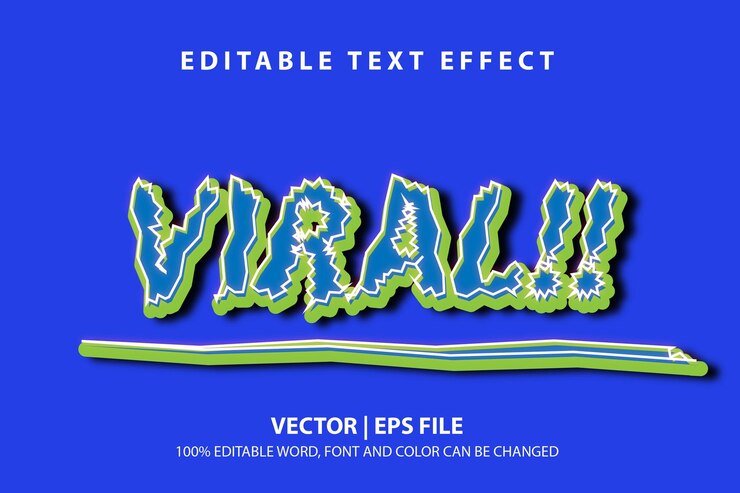 Vector efecto de texto vectorial viral