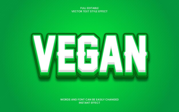 Vector efecto de texto vegano