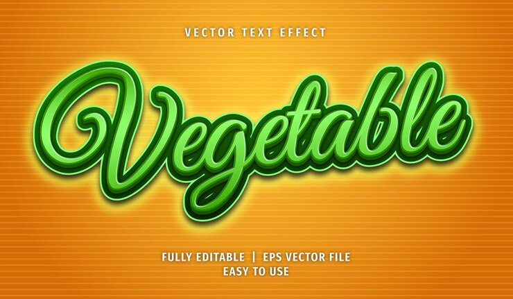 Vector efecto de texto vegetal, estilo de texto editable