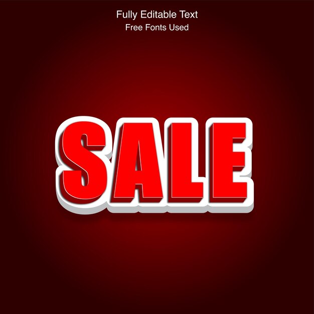 efecto de texto de venta 3d editable