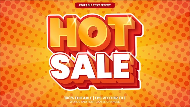 Vector efecto de texto de venta caliente