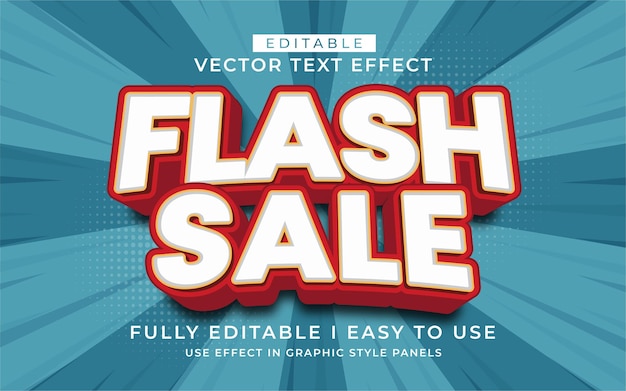 Efecto de texto de venta en flash editable en 3D