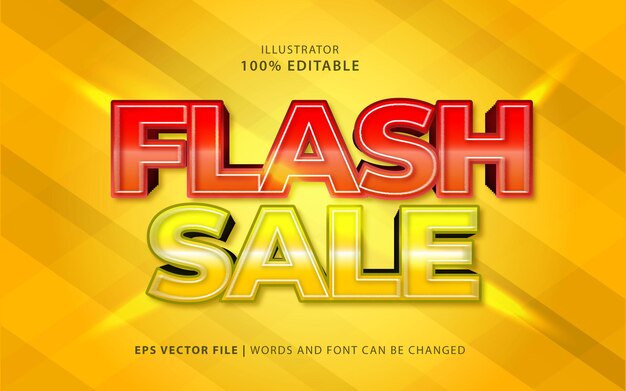 Efecto de texto de venta flash eps vector gratuito