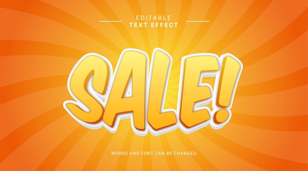 Vector efecto de texto de venta flash estilo cómic moderno