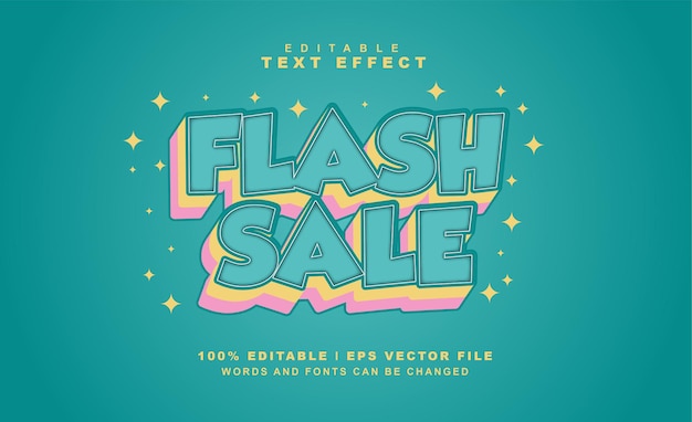 Efecto de texto de venta flash Vector EPS gratis