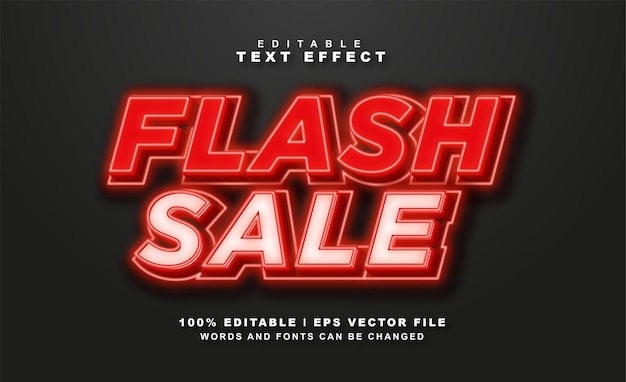 Efecto de texto de venta flash Vector libre