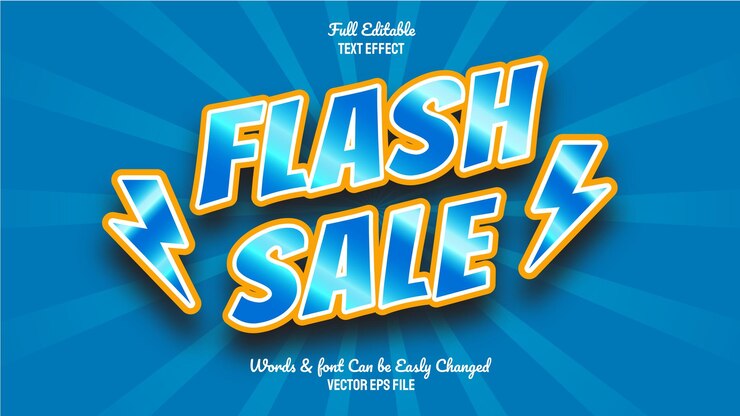 Efecto de texto de venta flash