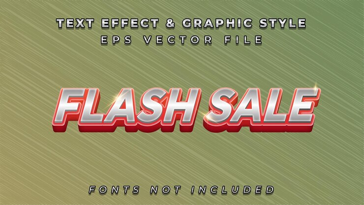 Vector efecto de texto de venta flash
