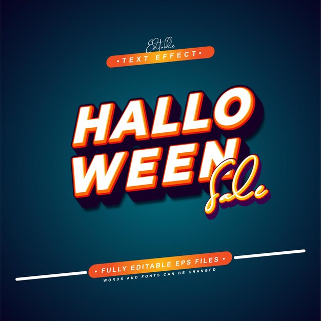 Efecto de texto de venta de halloween 3d