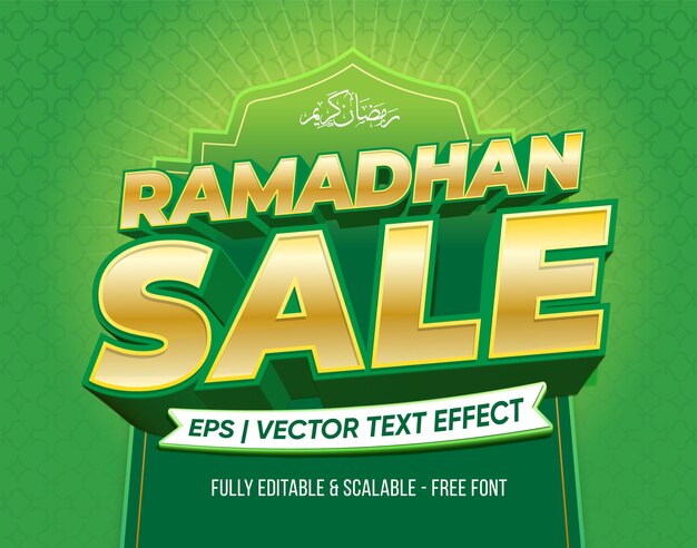 Efecto de texto de venta de Ramadán