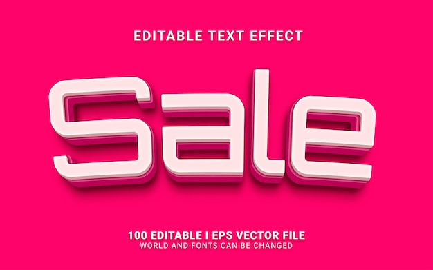 Vector efecto de texto de venta rosa