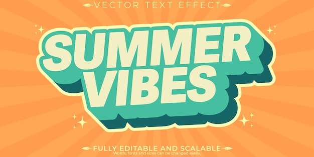 Efecto de texto de venta de verano de marketing editable y estilo de texto de playa